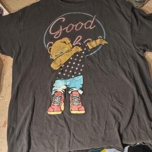Good Vibes Dabbing Bear Grey T Shirt With Design On Back Size Large